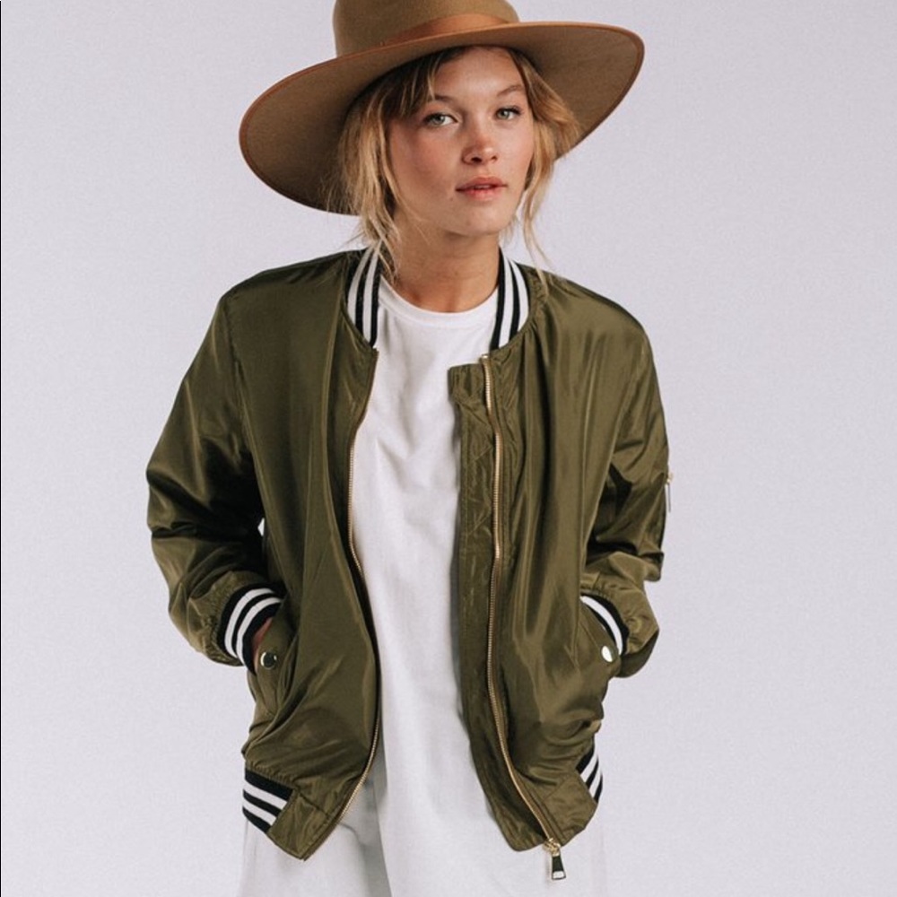 NWT Olive Green Bomber Jacket
